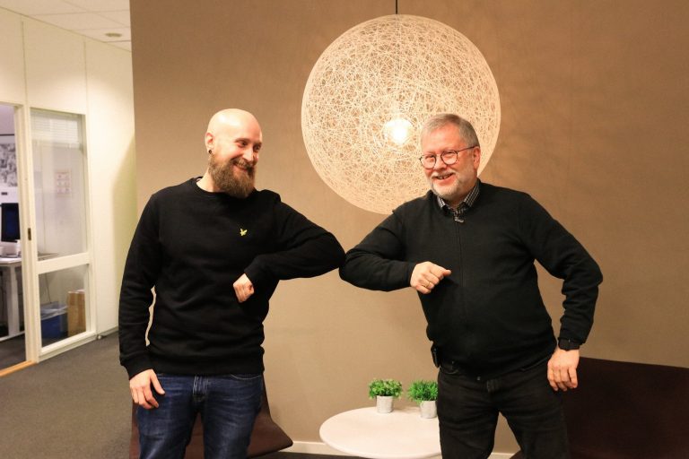 Bjørn Tore og Nils på kontoret vårt